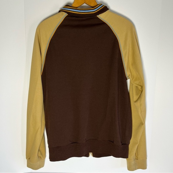VTG Ace Brand Track Jacket Tan/Brown Retro Striped Argentina Men Size Large - Picture 4 of 6